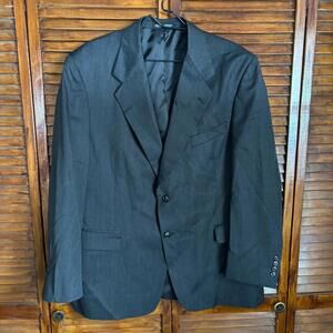 Kilburne & Finch Men's Blazer - Wool Blend Gray/Black - Size 44R / 39W